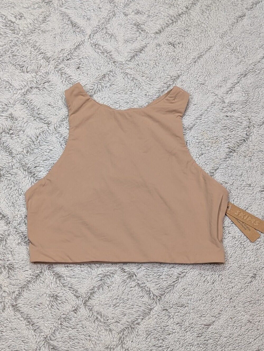 Skims Bralette Womens S Beige Clay Fits Everybody High Neck Racerback Top NEW
